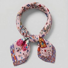 Pink Heart Illustration Bandana - New, 89cm x 89cm, Pink  Purple