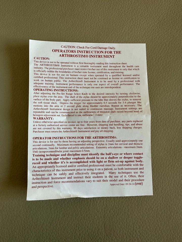 Instrumento quiropráctico Arthrostim con sistema de enfriamiento por ventilador Foto 4 de 4