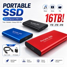 External Hard Drive Portable SSD USB 3.1 Mobile Data Storage for Laptop Mac PC