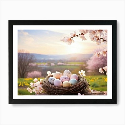 Osterfeier umhüllt in Spi gerahmtes Wandbild Poster Leinwanddruck Bild