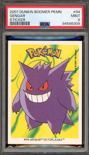 Pokemon Gengar Dunkin Boomer Sticker #94 PSA 9 Mint