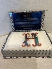 SLIP Pure Silk Pillowcase White Zippered Initial Collection: H Queen 20 x30 New