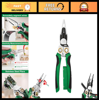 Multifunctional 8-in-1 Wire Stripper & Voltage Tester, Heavy-Duty Electrical Pli
