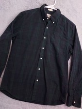 J Crew Shirt Mens Medium Lightweight Oxford Tartan Plaid Slim Fit Preppy Faded M