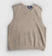 Vintage Polo Ralph Lauren Sweater Vest 100 Cotton Classic Preppy Men's Size XL