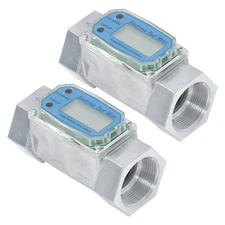 2PCS 1.5inch 10.5-74 GPM Digital Turbine Flow Meter For Liquid Water Flow Meter