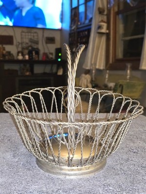 Vintage Godinger Silver Plated Twisted Wire Fruit/Bread/Egg Basket 
