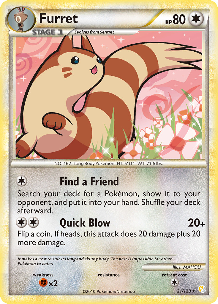 Furret (21/123) [HeartGold & SoulSilver: Base Set] Lightly Played