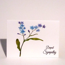Sympathy Greeting Card, Deepest Sympathy, Floral, "Please know I am here..."