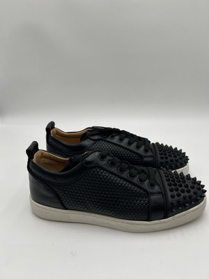 Christian Louboutin Louis Junior Spikes Orlato Black Leather Size 41