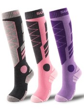 3 Pairs Merino Wool Ski Socks for Womens Mens, Thermal Winter Warm Knee High ...