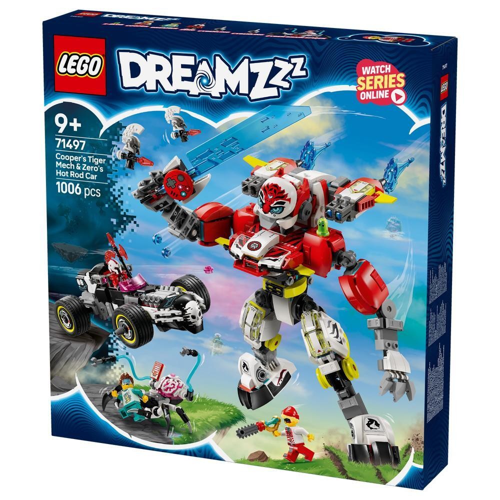 LEGO DREAMZzz 2in1 Cooper's Tiger Mech Zero's Hot Rod Set 71497 - Image 4