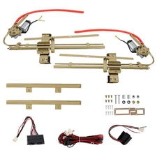 For 2 Door Flat Glass Power Window Kit with Switches Wiring Universal