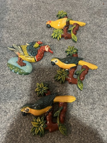 Lot Of 4 Vintage Parakeet 5" Refrigerator Magnets