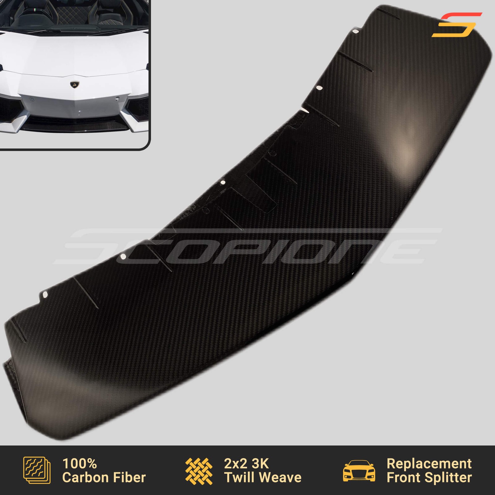 Scopione Carbon Front Bumper Splitter for Lamborghini 12-17 Aventador LP700-4