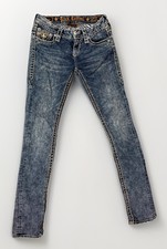 ROCK REVIVAL Luiza Straight jeans 27 FLEUR DE LIS Back Pockets EUC