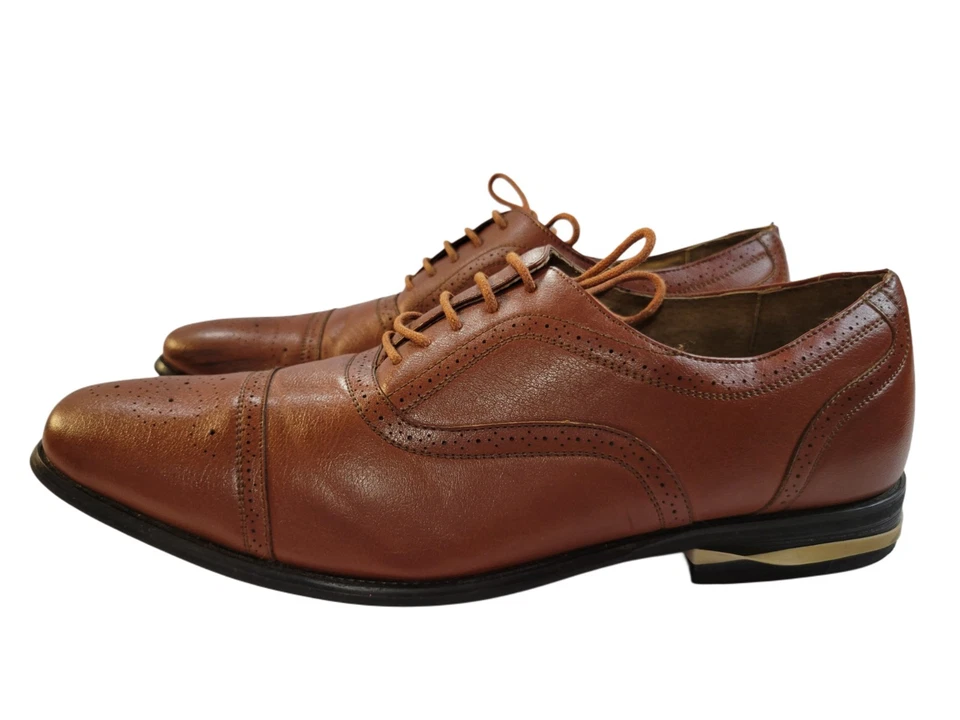 Zapatos de vestir Oxford con cordones y puntera para hombre Delli Aldo forro de cuero M-19006 9,5 Foto 2 de 4