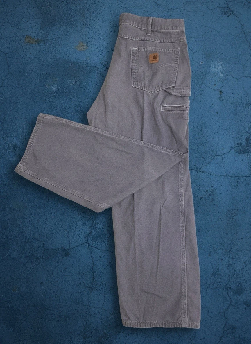 Carhartt Y2K Mens Loose Fit Utility Cargo Workwear Pants Gray 38x30 Durable