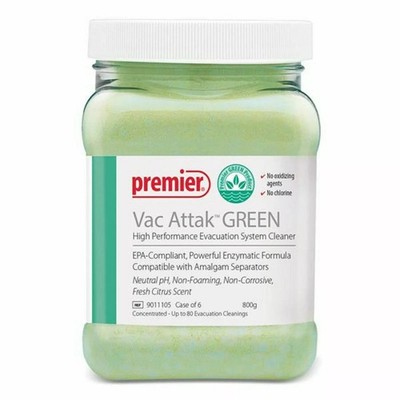 Vac Attak Green High Performance Evacuation System Cleaner 800gm Jar Premier USA