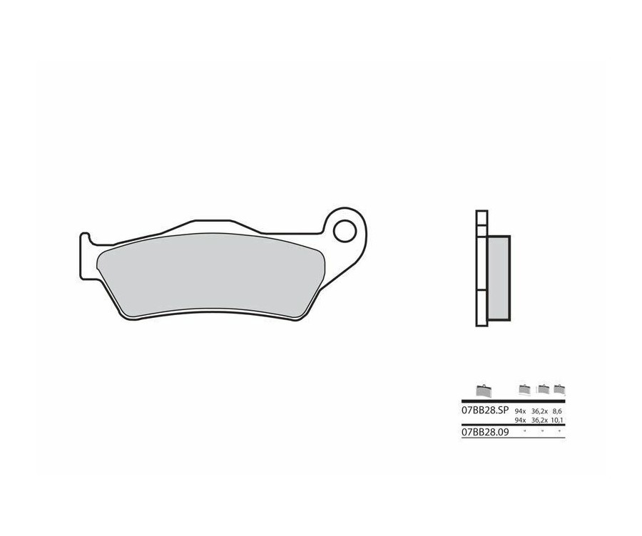 Plaquettes de frein Brembo route métal fritté anti-fading 07BB28SP