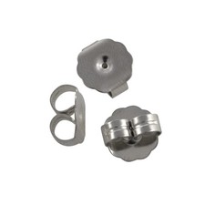 Extra-large Surgical Steel Earring Backs Package of 10 9mm, silver