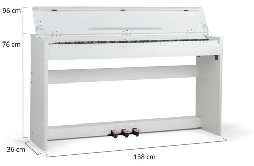 88 Tasten Digital Piano Klavier Hammer gewichtet Keyboard 3 Pedale Weiß matt - Bild 4 von 12