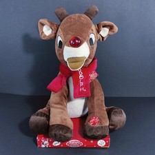 Dan Dee Rudolph Red Nosed Reindeer Musical Animated Plush Light Up Nose 11" READ