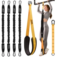 Pull Up Assistance Bands Set - 4 Heavy-Duty Pull Up Bands, Height Adjustable ...