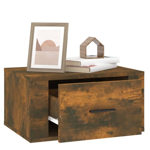 2x Wall Floating Wooden Bedside Tables Drawers Storage Side Cabinets Nightstand - Picture 4 of 11