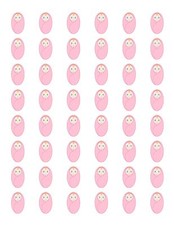 48 GIRL BABY SHOWER ENVELOPE SEALS LABELS STICKERS 1.2" ROUND
