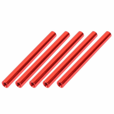 5Pcs M3 x 55mm Round Aluminum Column Alloy Standoff Spacer Stud Fastener Red
