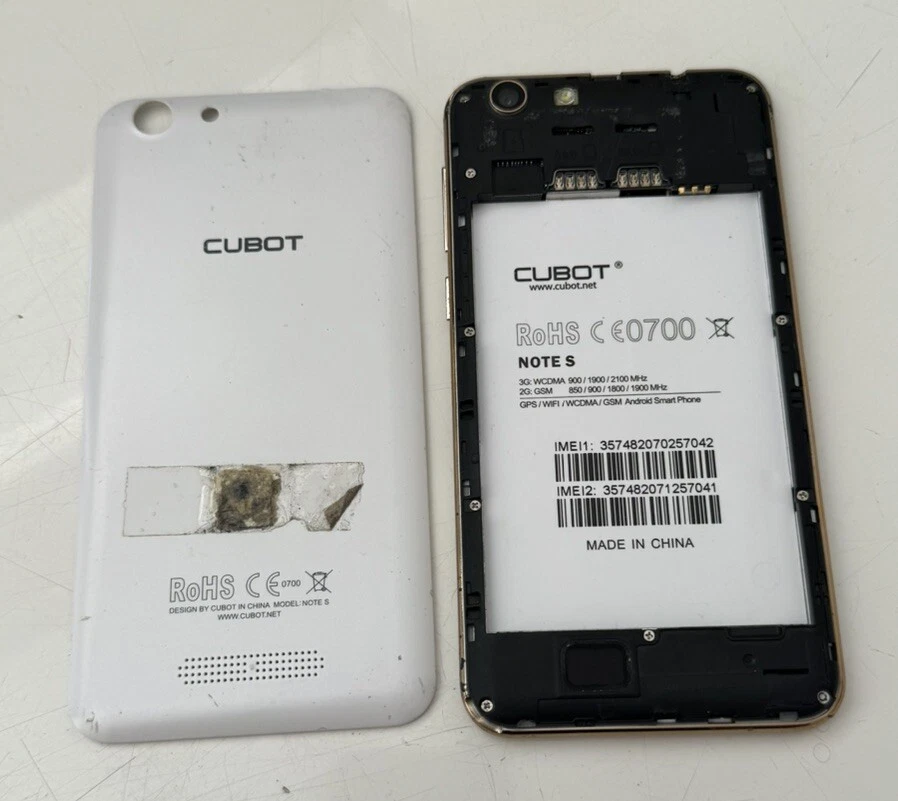 CUBOT Note S Weiß Gold Defekt Teilespender Platine Kamera Deckel Ok - Bild 2 von 2