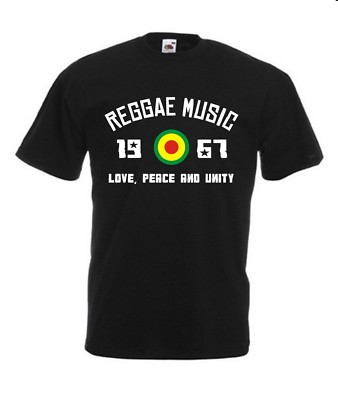 Größe S - 4XL T-Shirt Reggae Music LOVE PEACE AND UNITY Bob Rasta Rocksteady 