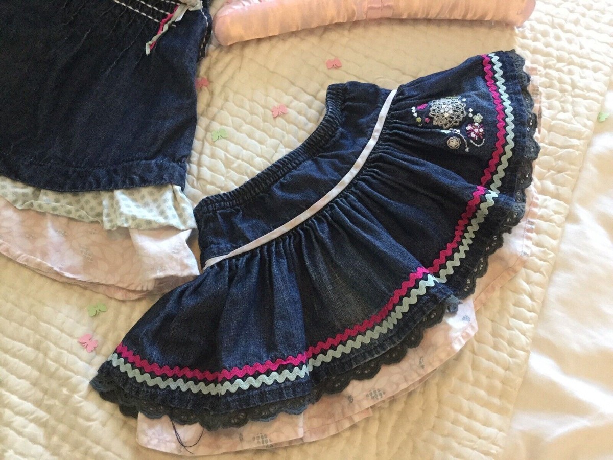 Mamas Papas Baby Girls Denim Skirt Little Pinafore Dress Bundle