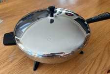 Farberware 12" Skillet Electric Fry Pan Dome Lid Stainless Model 310A 1250 Watts