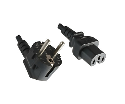 DINIC Netzkabel Schuko auf Warmgerätestecker, Stromkabel C15, schwarz, 0.70m