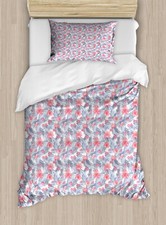 Image of Floral Duvet Cover Set Intertwined Lily Lotus Flora