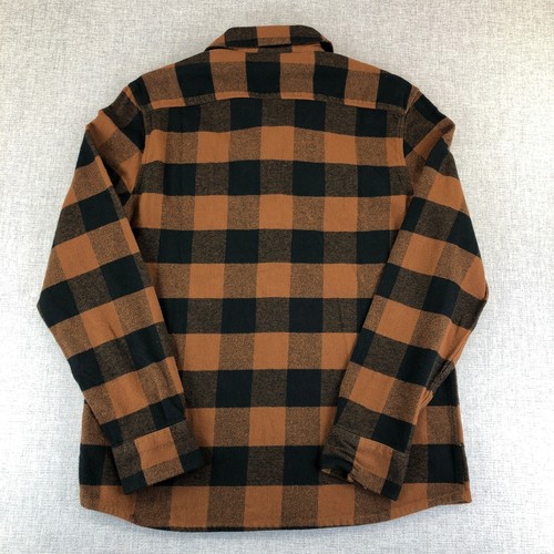 Dickies Sacramento Flannel Shirt Mens Medium Brown Buffalo Plaid Skate Grunge - Picture 8 of 8