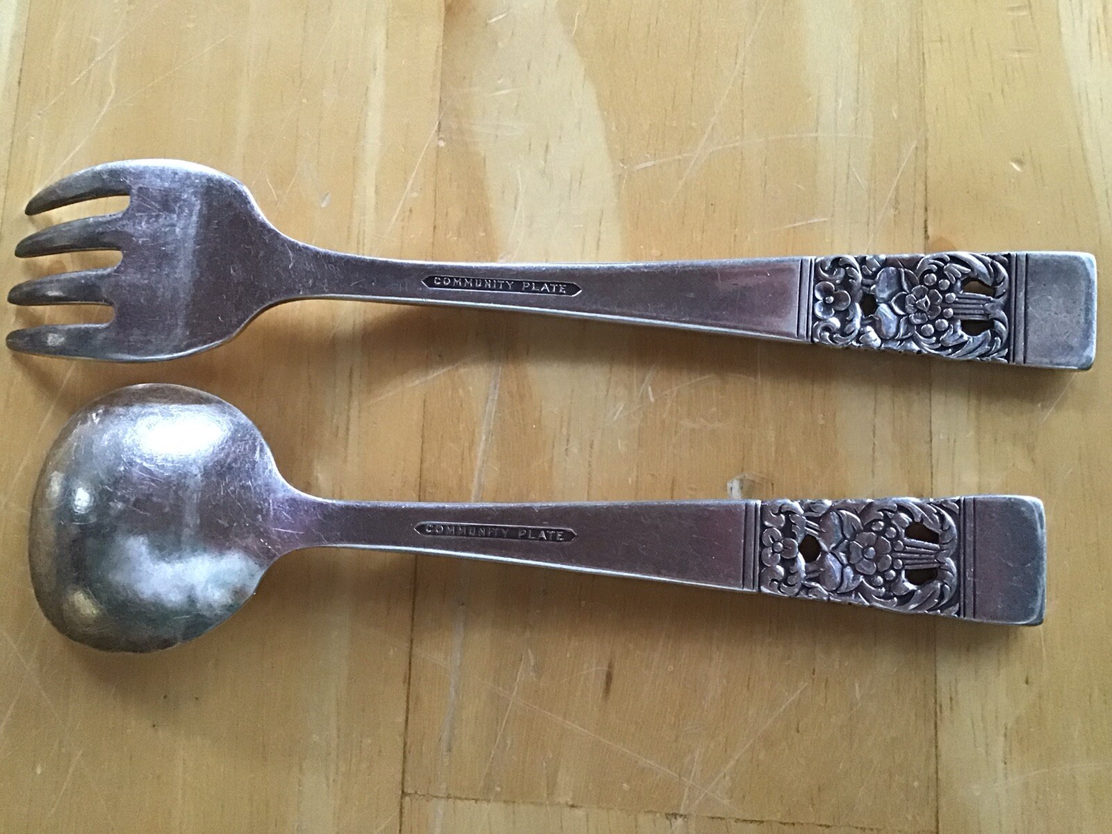 Oneida Community Plate Coronation Silverplate 2 Piece Child’s Fork & Spoon