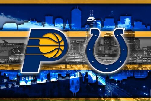 Indiana Sports Poster Indianapolis Colts, Indiana Pacers 8x10in Free Ship US - Picture 1 of 4