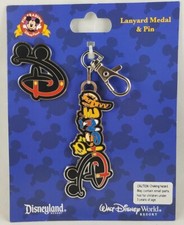 Disney Parks Disney Character Logo D Lanyard Medal  Pin - NEW