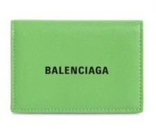 NWT BALENCIAGA Mini Logo Leather Wallet Light Green