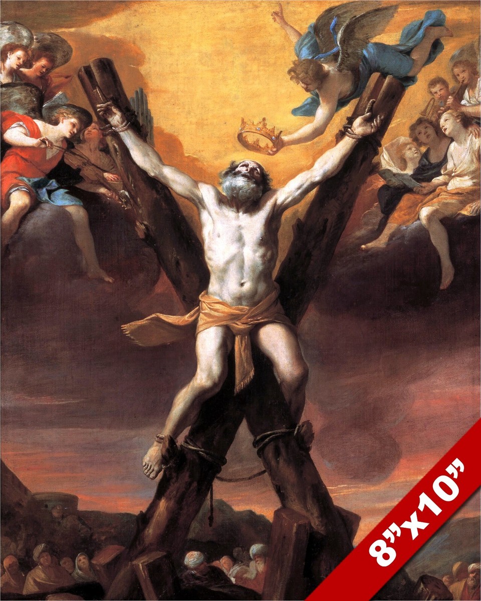 SAINT ST ANDREW ON THE CROSS CRUCIFIXION MARTYR PAINTING ART REAL