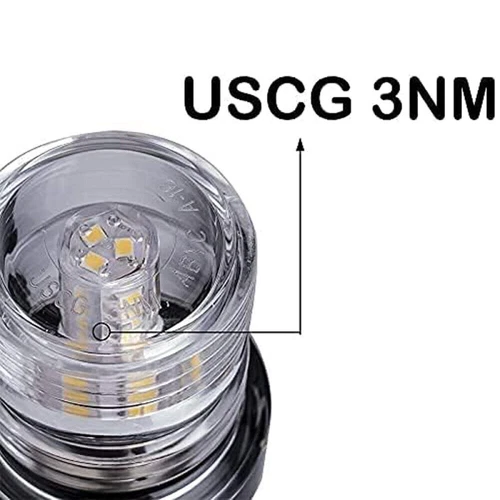 12" Marine Boat Yacht LED Navigation Light Fold Down Stern LED Anchor Pole Lamp - Picture 8 of 12
