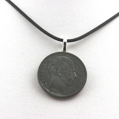 Coin Necklace Belgium 5 FRANCS - Leopold III - Rau Type Black Cord | eBay
