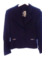 Vintage Rina Rossi Black Jacket Blazer Size 10 Medium Made In USA Formal Career