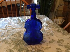 colored glass cobalt blue Violin bottle
