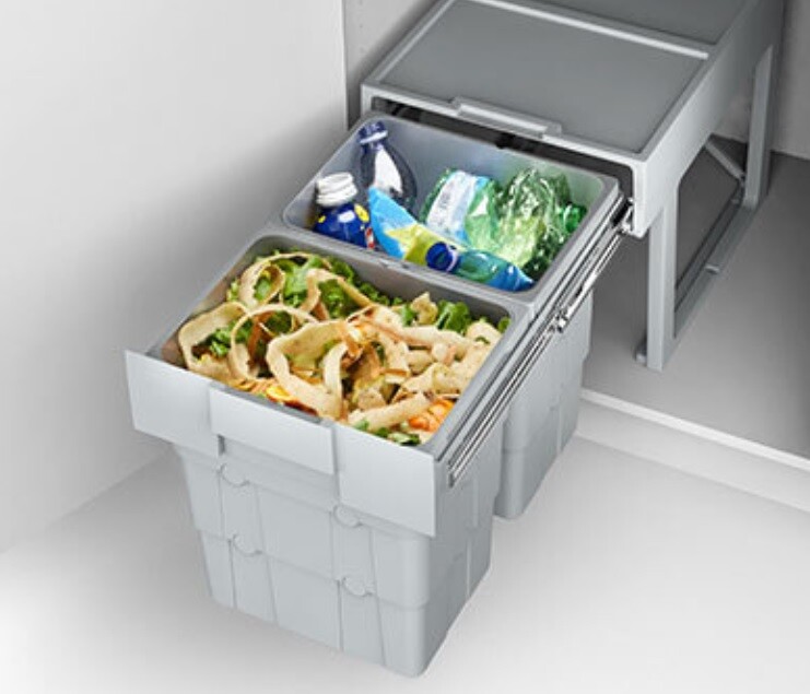 Under Sink Pull out Bin 2 x 16 L Kitchen 400 mm Cabinet EASYWASTE 