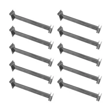 10 PC 12" SLATWALL HANGRAIL BRACKET Holding 1-3/4" x 1/2" Rectangular - CHROME