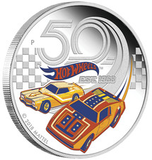 2018 50 YEARS OF HOT WHEELS 1oz $1 SILVER PROOF COIN